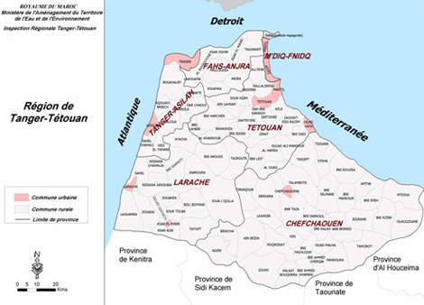 Carte de la région Tanger Tétouan