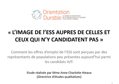 Étude Diversité ESS orientation durable