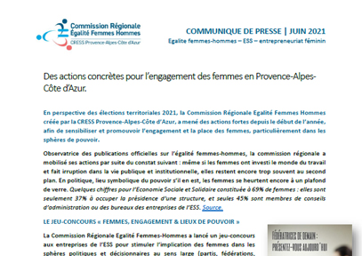 Des actions concrètes pour l’engagement des femmes en Provence-Alpes-Côte d’Azur