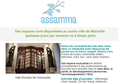 Location de cabinets et de bureaux à Marseille - Association Assamma