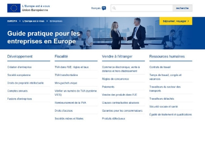 portail numérique pour les entreprises européennes
